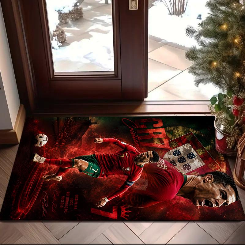 1PC Man United Soccer Action Rug Game Carpet, Floor Mat for Bedroom Living Room Entryway Rug, Home Decor Idea Gift for Christmas birthday