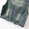 Women's Hong Kong Style Retro Denim Vest - Slimming Sleeveless Gilet for Spring/Autumn 2025 (Korean Version)