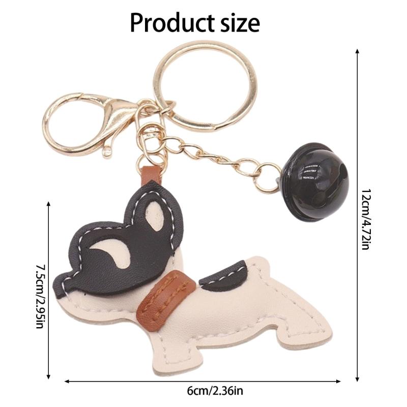 Unique French Bulldog Car Keyring Layer Leather Artisanal Work Soft Touch Materials for Everyday Carry