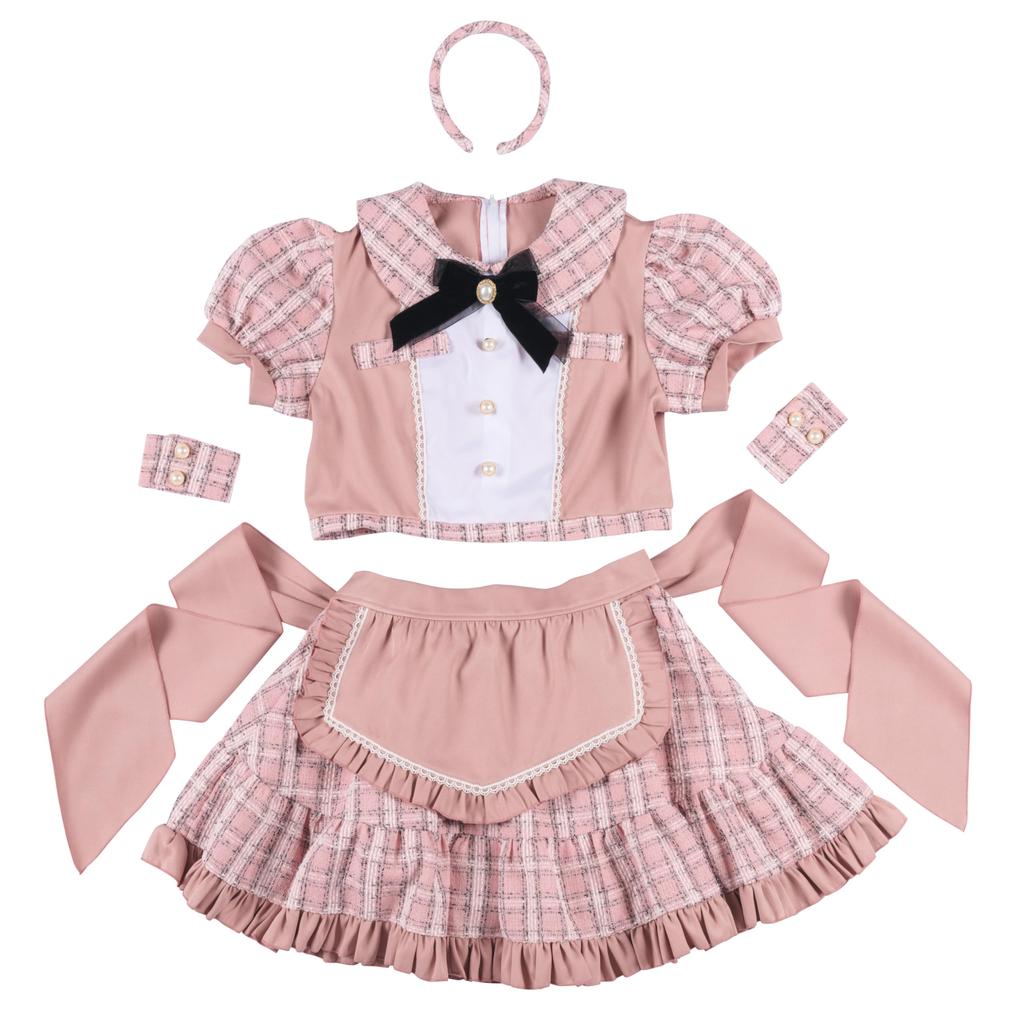 Lyrical Palette Cosplay Halloween Idol Tweed Maid Pink [Clear Stone] Women's