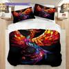 Phoenix Pattern Bedding Quilt Set Quilt Cover Pillowcase Home Decoration Birthday Gift (1 * duvet cover + 2 * pillowcase, without core)