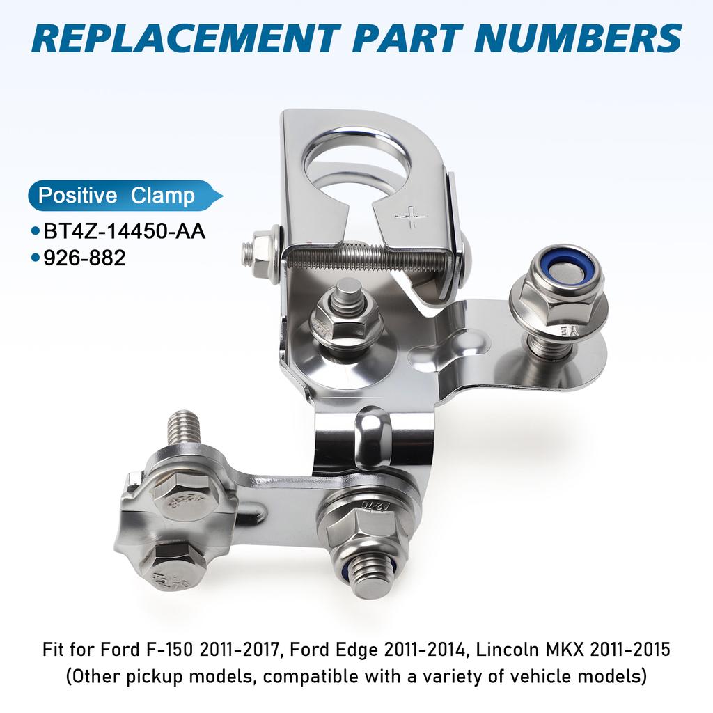 Silver Battery Terminal Connector For Ford F-150 2011-2017 Ford Edge 2011-2014 Battery Terminal Clamp OE BT4Z-14450-AA 926-882