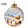 Winter Theme Party Supplies 3D Christmas Animal Faux Crystal Ball Ornament, Lighted Acrylic Hanging Decor Warm Light Scenes with Hedgehog Penguin