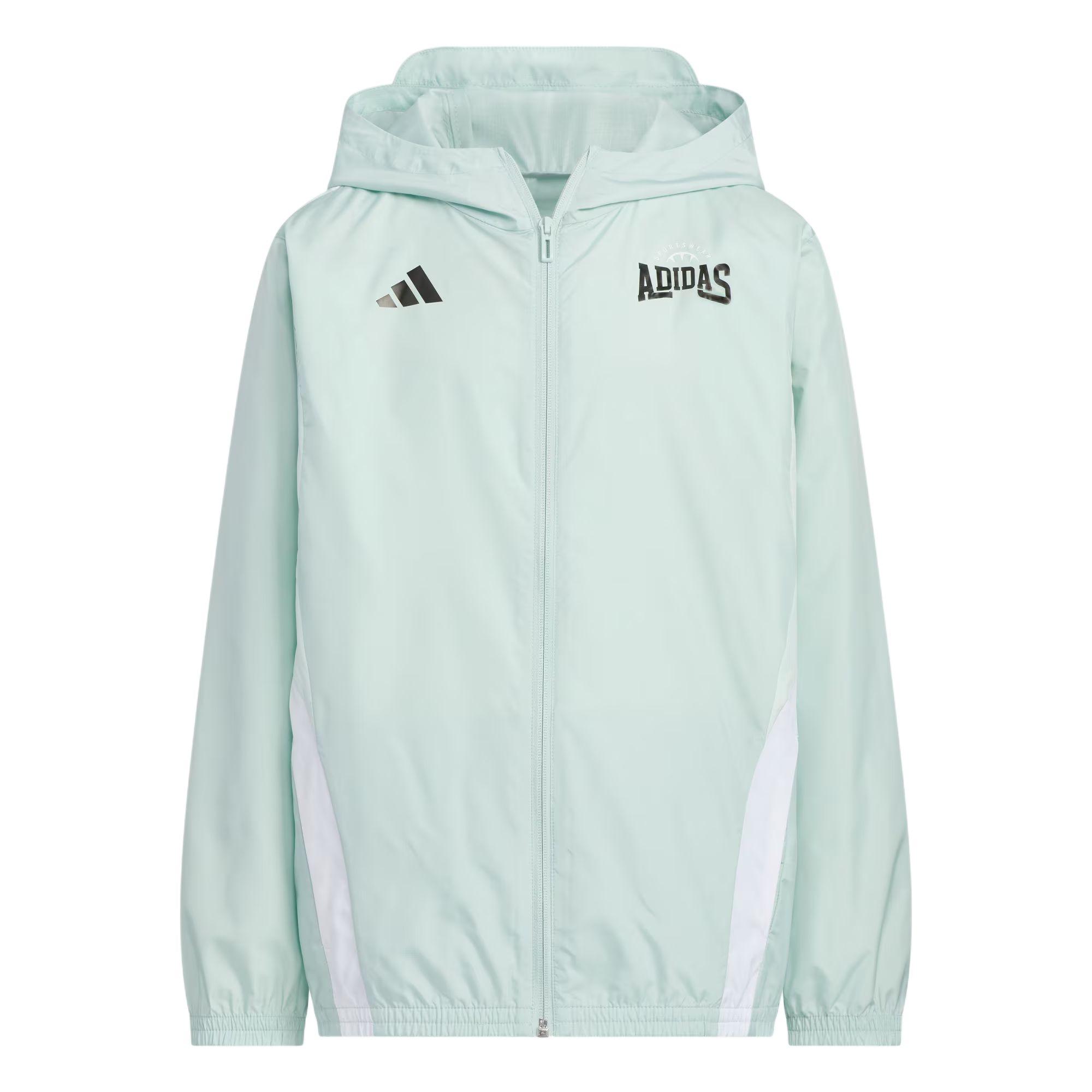 

New Adidas Jacket Hooded Light Green/Black KC1554 128