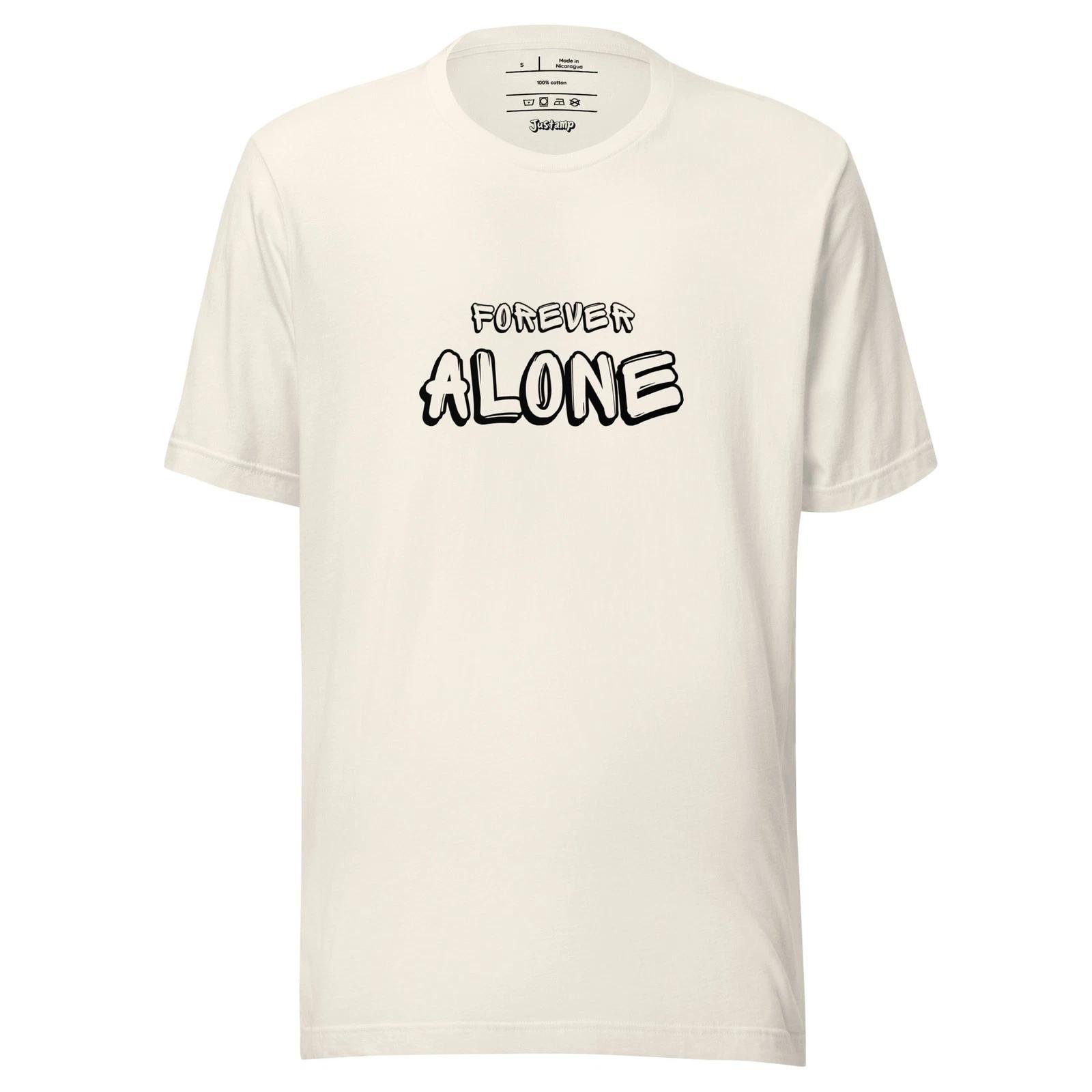 

Forever Alone Minimalist Tone-on-Tone Black Graphic T-Shirt 4XL