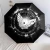 Shiny Wings  pattern, automatic folding umbrella, portable and foldable design, 8 ribs, a Christmas or birthday gift.