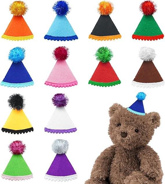 

Mini Pet Fur Ball Birthday Hat for Dog, Cat, Rabbit Photo Shoot Party Decor