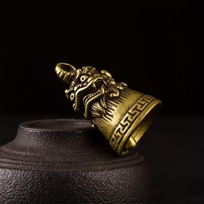 2 pièces Laiton Cloche de Noël Pixiu Porte-clés Feng Shui Cloche en cuivre Porte-clés de voiture Homme Petits accessoires pendentif