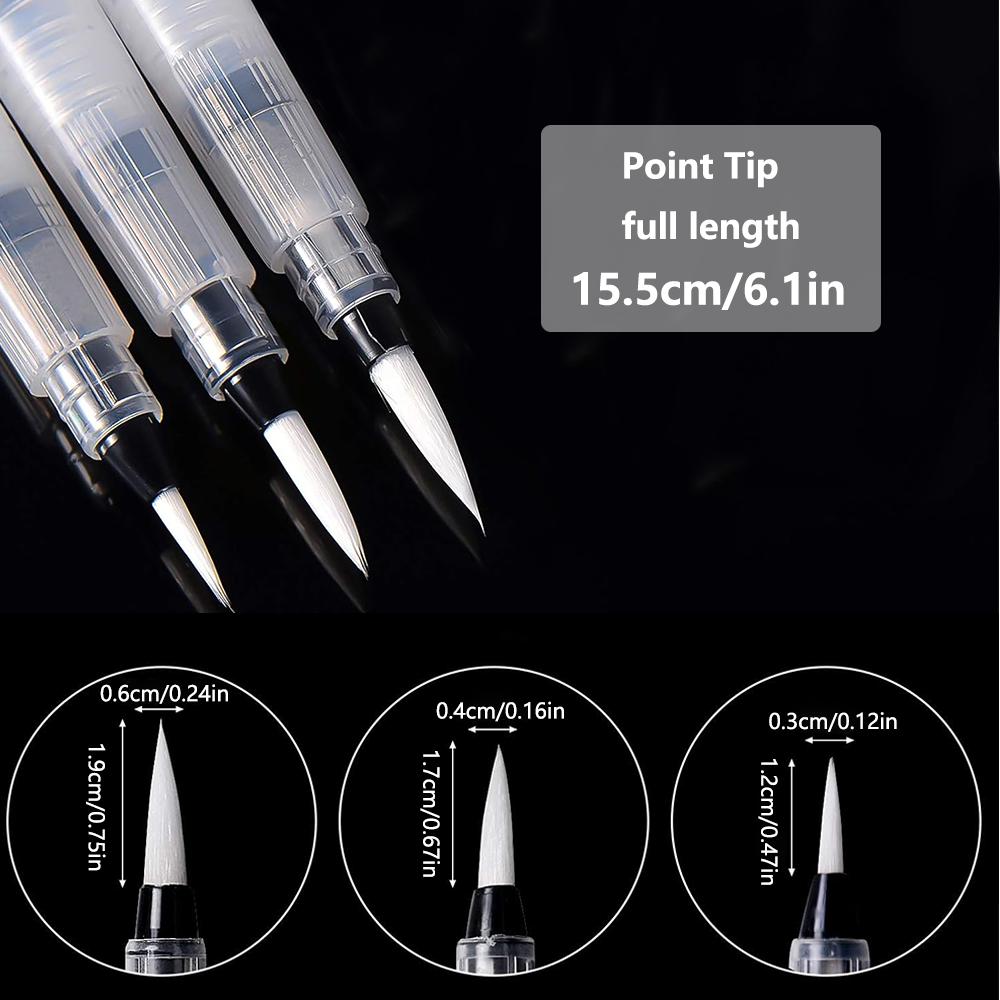 3pcs Watercolor Brush Pen,Refillable Brush Pen, DIY Crafts