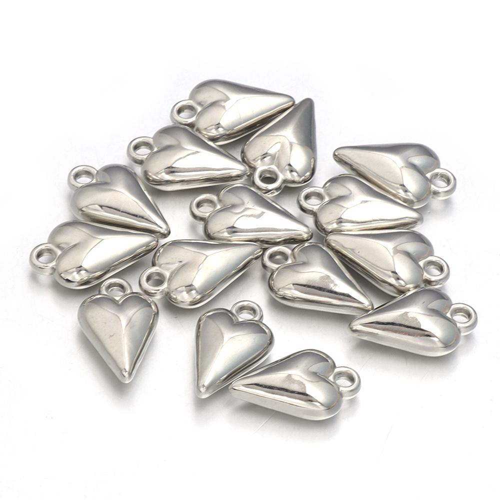 20pcs/lot 6 Style Heart Shape CCB Pendants Charm Necklace Earring Pendants For DIY Jewelry Making Bracelet Handmade Accessories