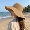 Solid Color Wide Brim Straw Hat Breathable UV Protection Cap Comfortable To Wear Beach Hat  Summer