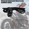Motorcycle Head Light Turn Switch, 3-in-1 Motorbike Handlebar Headlights Horn Turn Signal Switch, Scooter Light Horn Turning On Off Control Button Set