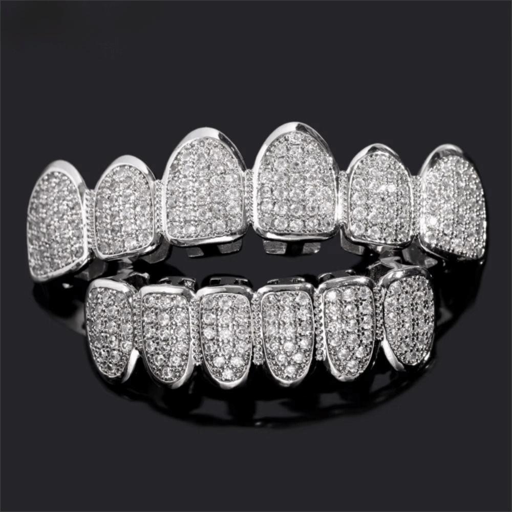Top & Bottom Set Hiphop Teeth Grillz Removable Design Dental Grills Tooth Caps for Women Men