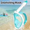 Underwater Snorkeling Full Face Children Swimming Mask Set Scuba Diving Respirator Masks Anti Fog Safe Breathing for Kids Adult