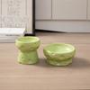 Large Diameter Elevated Cat Bowl Anti-knock Anti-spill Neck Protection Bowl Cheese Shape Ceramic Pet Food Bowl