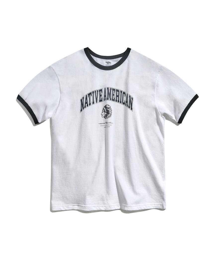 Peullukeu American Vintage Ringer T-Shirt White Fst357