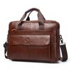 Genuine Leather Briefcase - A Vintage Vintage Office Bag for Men's High-end Leather Business