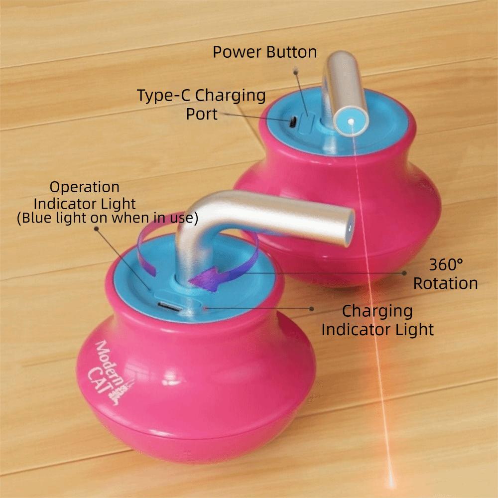 360° Rotation Automatic Laser Cat Toy USB Charging Anti-Collision Cat Tumbler Toy Infrared Laser Interactive Pet Toy