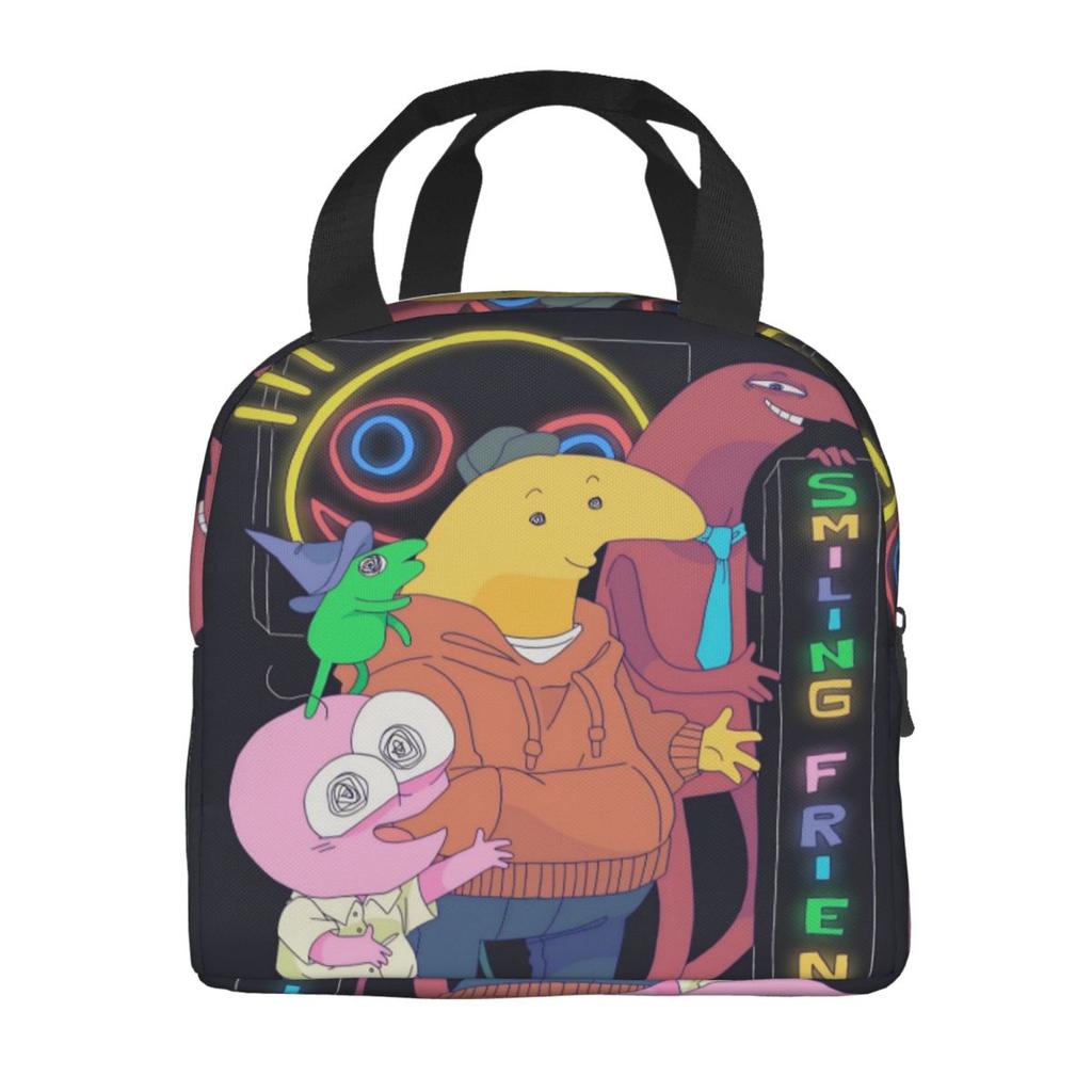 Insulated Lunch Box Smiling Friends Pim And Charlie Merch Food Box Causal Cooler Thermal Bento Box For School