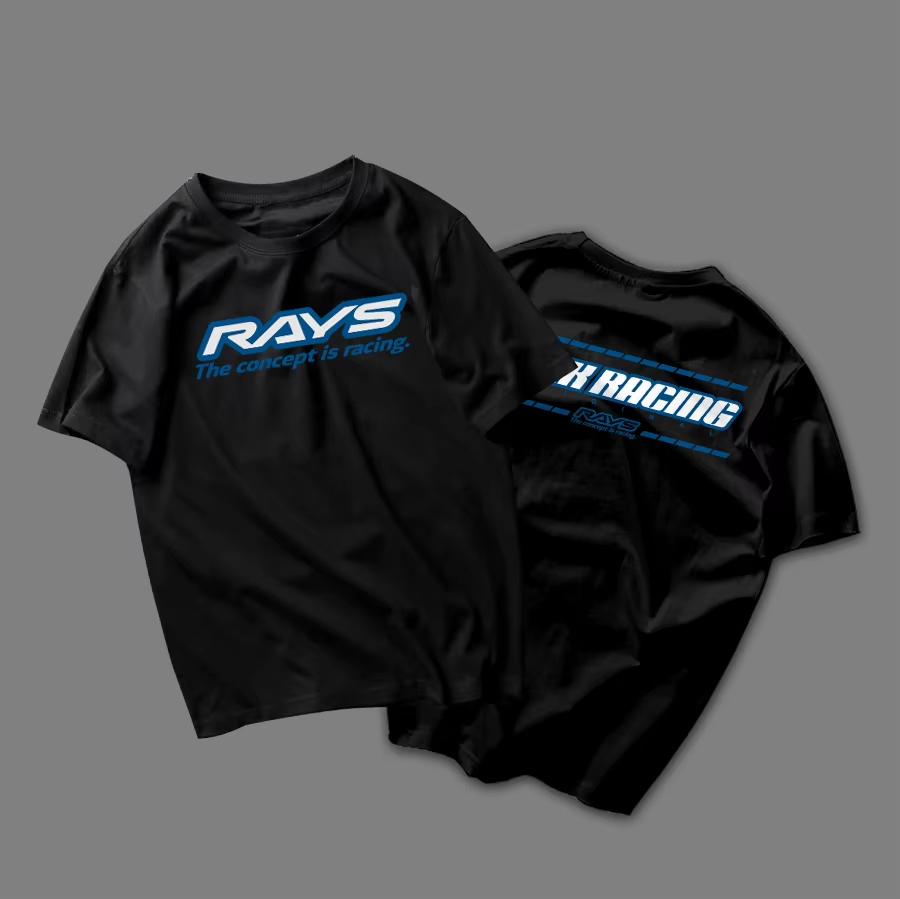 SR 2025 RAYS T-Shirt Unisex JDM Wheel 240GSM 3D Printed Short Sleeve Couple Matching Streetwear Loose Fit Quick Drying T-shirt