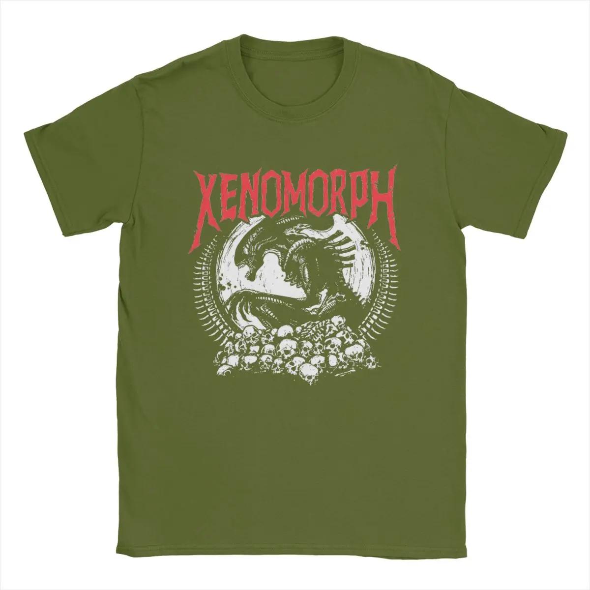 

Мужская футболка Death Metal Xenomorph Alien Movie Amazing 100% Cotton Футболка с коротким рукавом Футболка с круглым вырезом Одежда Лето 4XL