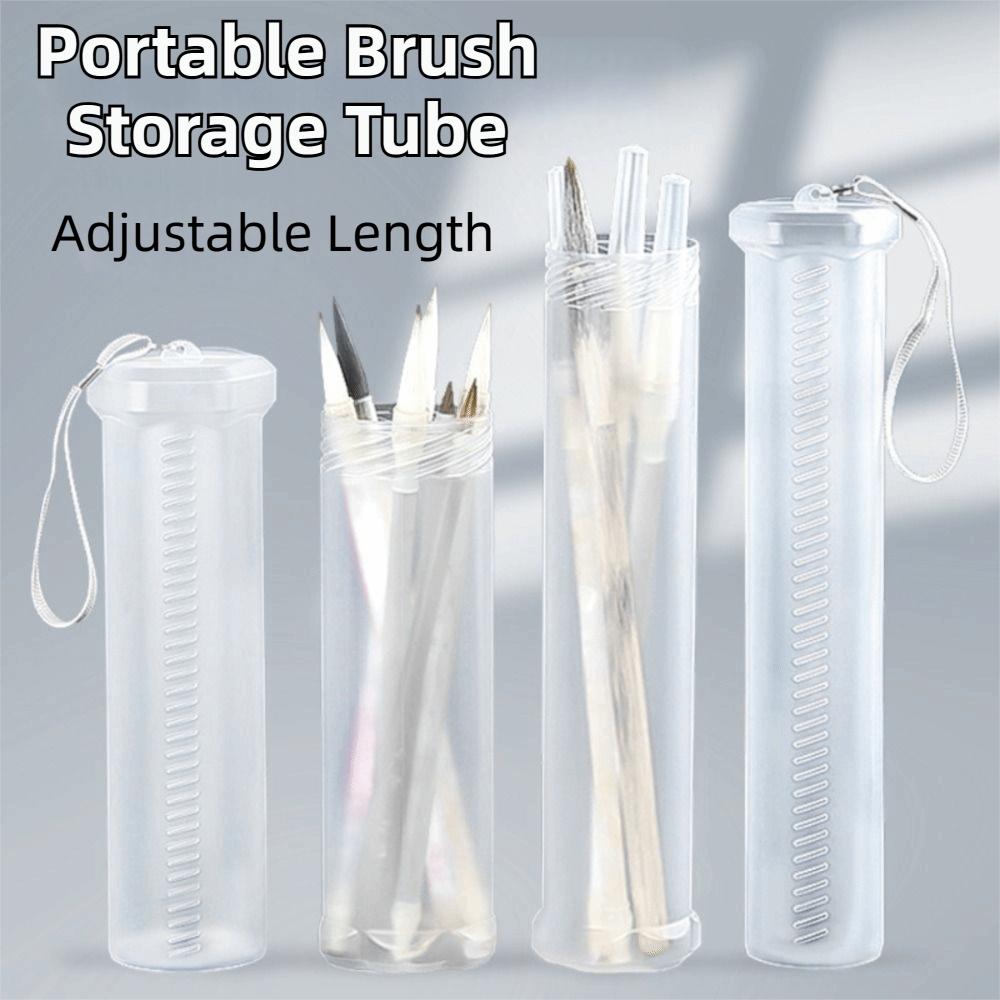 Translucent Pen Holder Extendable Brush Pencil Holder New Artist Storage Tube Watercolor Supplies