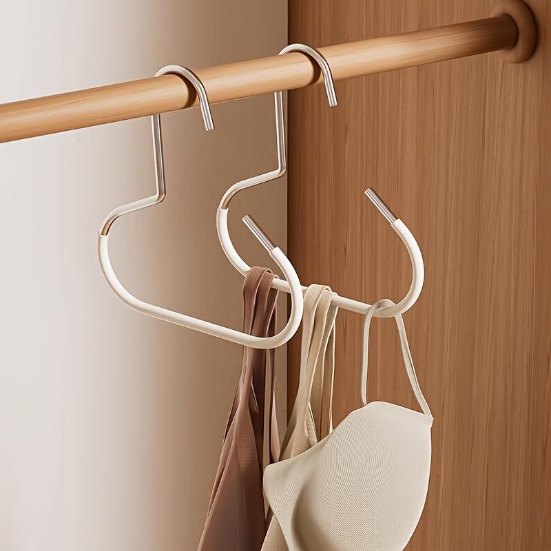 4pcs Metal Non-Slip Hangers with Silicone Grip - Versatile Round Hooks for Scarves, Ties, Hats, Bags & Clothes - Space-Saving Wardrobe Organizer