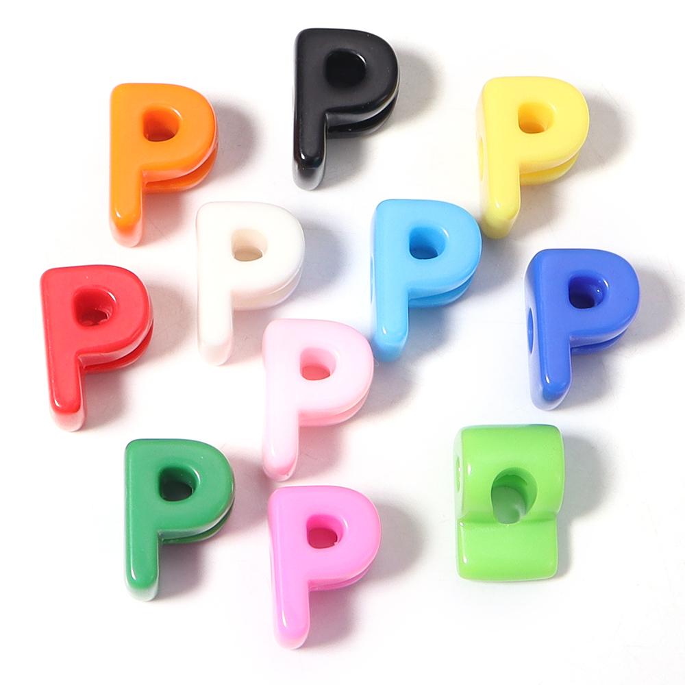 10pcs A-Z Letter Beads Acrylic Alphabet Beads Largr Size Loose Beads  For Jewelry Making DIY Keychain Phone Chain Accessories