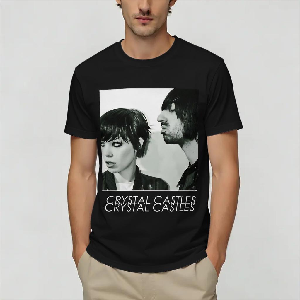 Crystal Castles T Shirt Summer Pure Cotton T Shirts For Unisex Harajuku Casual Tshirt Short Sleeves Y2K Fun Tops