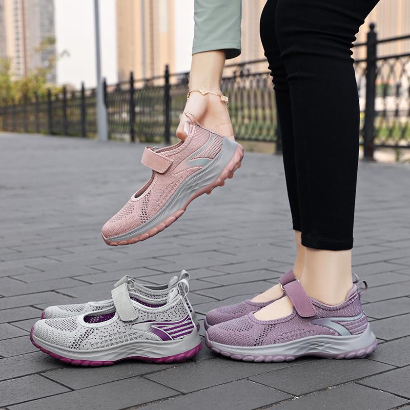 Mode Neue Damen Atmungsaktive Freizeitschuhe Sommer Dicke Sohle Outdoor Walking Bequeme Mesh Plateau Walking Schuhe Tenis Masculino