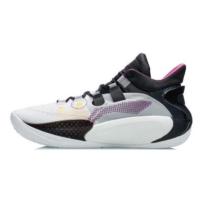 Sound Speed 9 Durable Non-Slip Mid-Top Basketball Shoes Men Sneakers White Black ABAR039-1
