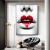 Wandkunst Bedruckte Leinwand Mädchen Rote Lippen Wandbilder Frauenfigur Poster Gemälde Wohnzimmer Zuhause Bilder Dekoration Cuadros