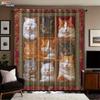Room Darkening Spliced Cat Print Curtain Thermal Insulation Multiple Sizes Living Holiday Decoration Set Of 2 Made Polyester Washable Sitting Ready