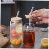 Glass Transparent Water Cup Household Simple Can Coke Cup with Straw Milk Tea Beverage Juice Cup