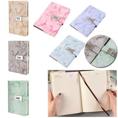 Soft Leather  Codebook Creative Student Prize Notebook Thickened Notepad Combination Lock Diary