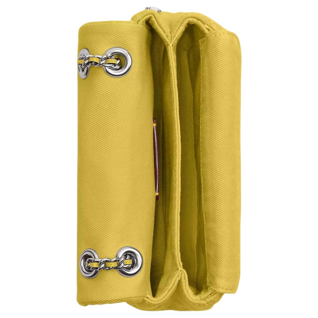 Coach Sac à Bandoulière Matelassé en Jean Tabby 20 Logo Classique Petit Sac d'Épaule pour Femme Jaune Clair CBG33-LHY2C