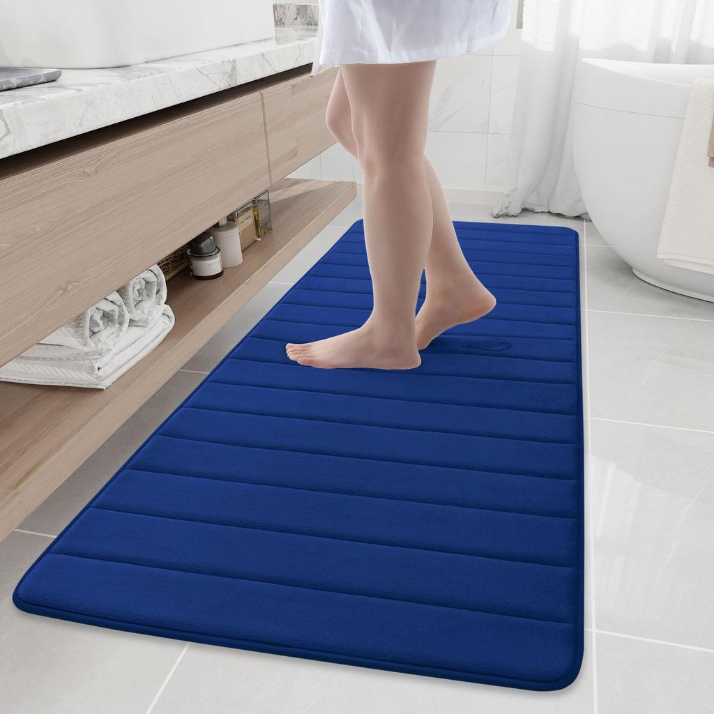 Olanly Soft Memory Foam Bathroom Bath Mat Absorbent Non-Slip Bath Mat Washable Comfortable Bath Mat Easy to Dry For Bathroom Rug