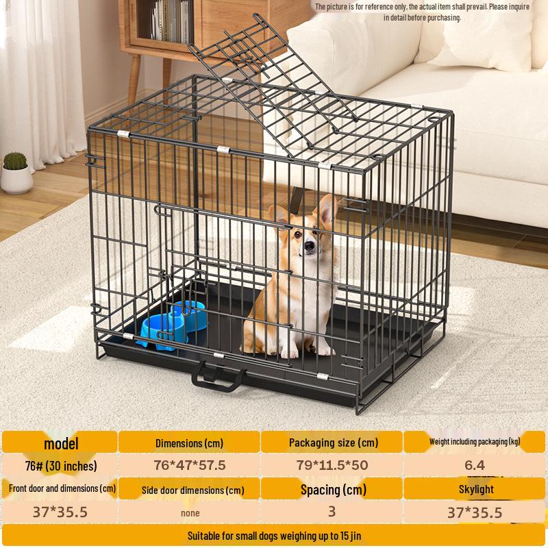 Thickened Wire Folding Dog Cage for Large and Medium Pets