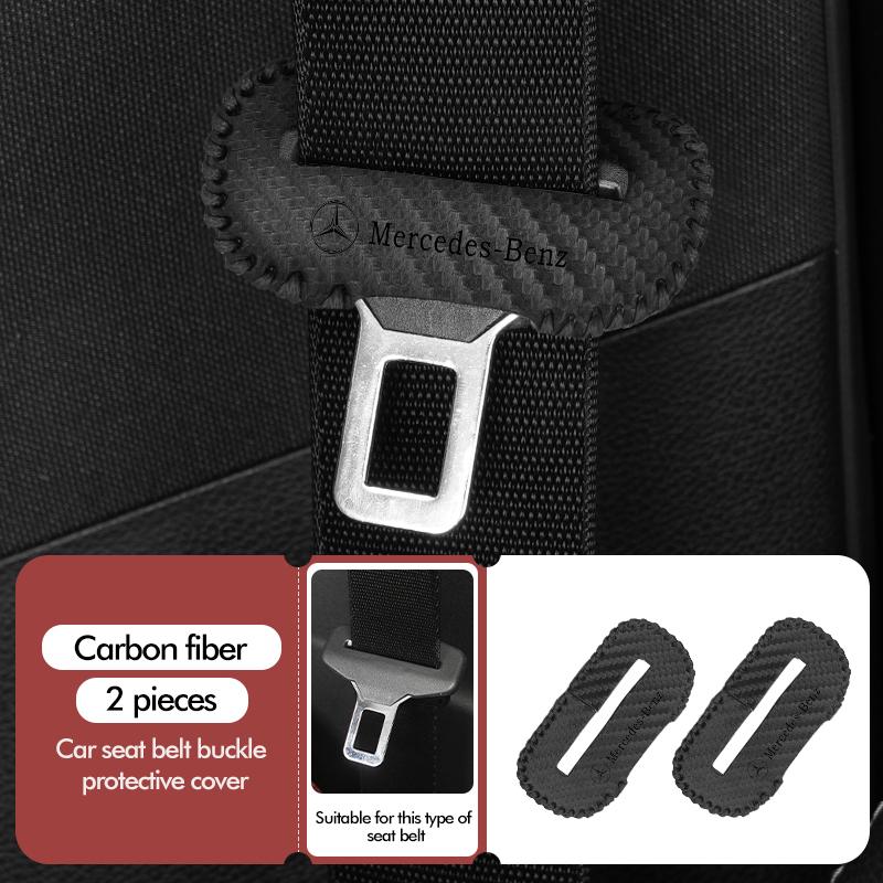 CGRE6 1/2pcs Car Leather Safety Belt Buckle Plug Protective Covers Interior Accessories For Benz CITAN VITO SPRINTER CLS SLK Sport ML