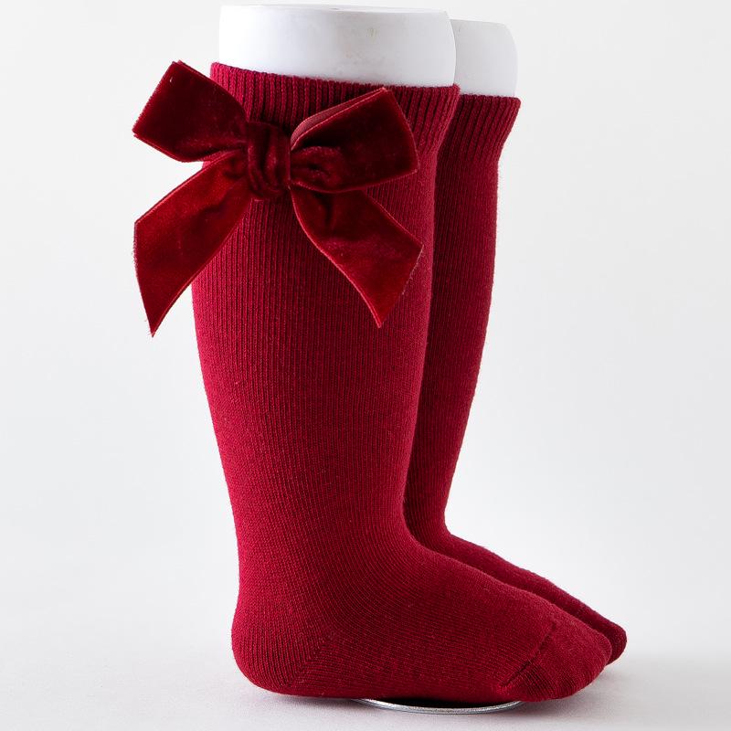 Samtschleife Wadenhohe Baby Prinzessin Party Socken