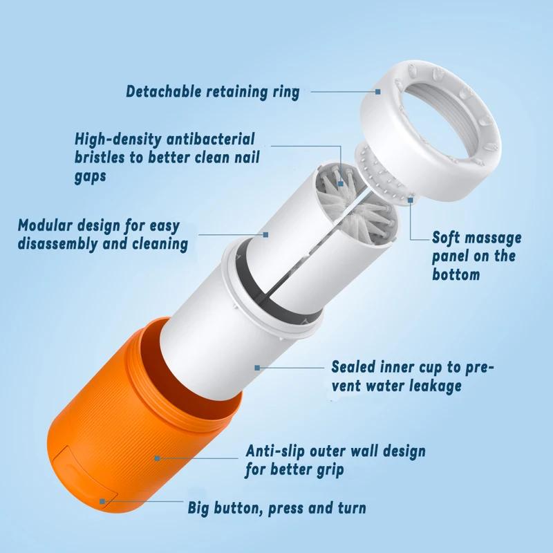 Semi-Automatic Pet Foot Washing Cup Portable Dog Paw Cleaner Soft Silicone Bristles for Small Dogs