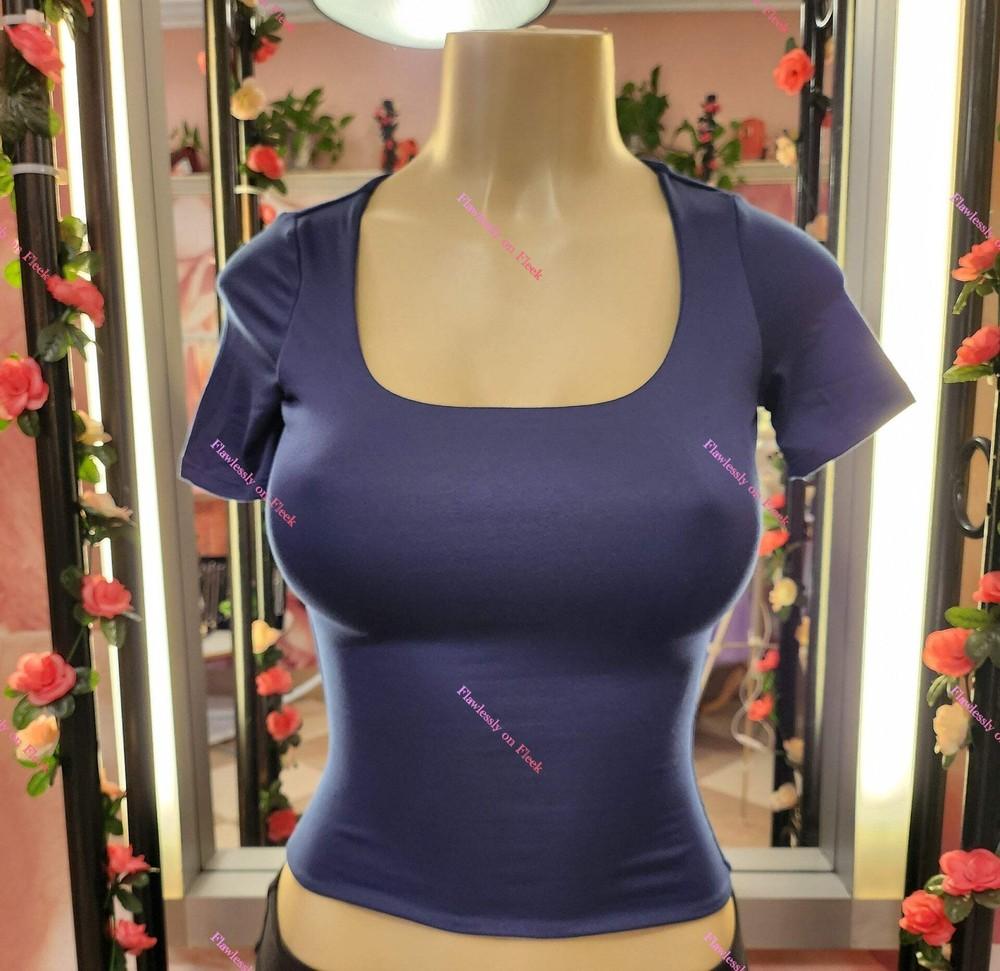 Basic Scoop Neck Short Sleeve Top Unisex T-Shirt M