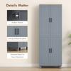 Freestanding Kitchen Cupboard, 4-Door Storage Cabinet with Adjustable Shelves, Modern Kitchen Pantry, 170cm, Grey