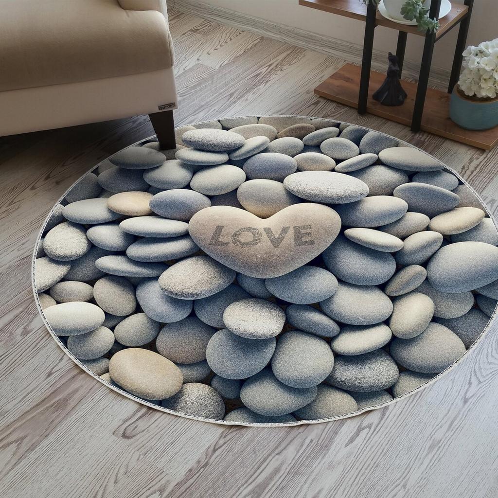 Walentynki Dywan Okrągły z Płatków Róż Wizualny Stereoskopowy Wzór Róż Miłości Dywan do Salonu Sypialni
