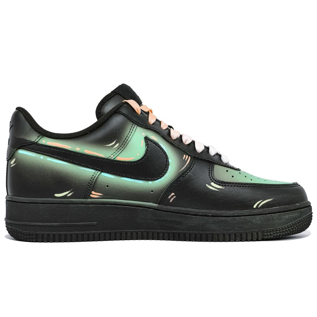 Nike Air Force 1 Low top Skateboard Shoes Unisex Black Green CW2288-001(Team400-)
