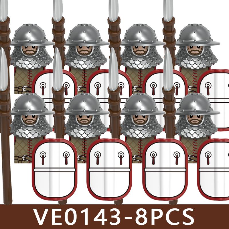 Castello Medievale Cavalieri Soldato Figure Blocchi da Costruzione Fanteria Legione Impero Guerriero Arco Spada Casco Milizia Mattoncini Giocattolo Regali