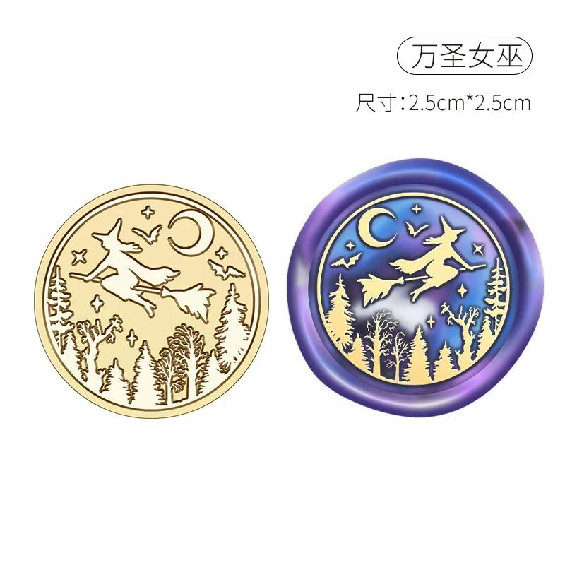 Halloween Stempel Kupferkopf Wachssiegel Personalisierter Hochzeitsstempel Versiegelungswerkzeug Brief Einladung Dekoration Bastelbedarf HCZ041