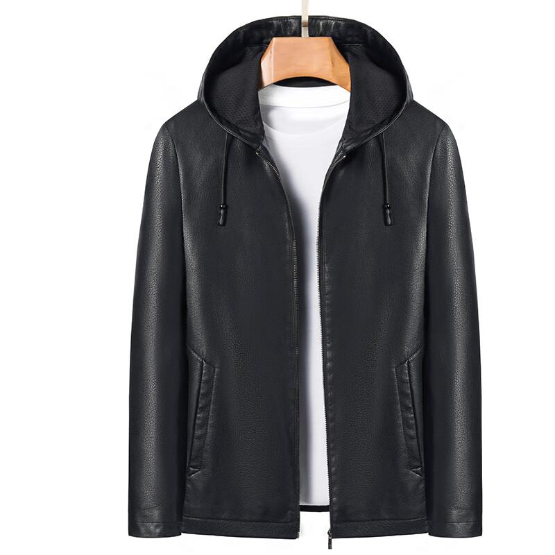 Yalu Herren 2025 Kapuzen-Mode-Kunstlederjacke