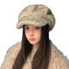Korean Imitation Mink Hair Color Chain Beret Women's Autumn and Winter Casual Fashion Big Head Octagonal Hat Versatile Newspaper Boy Hat