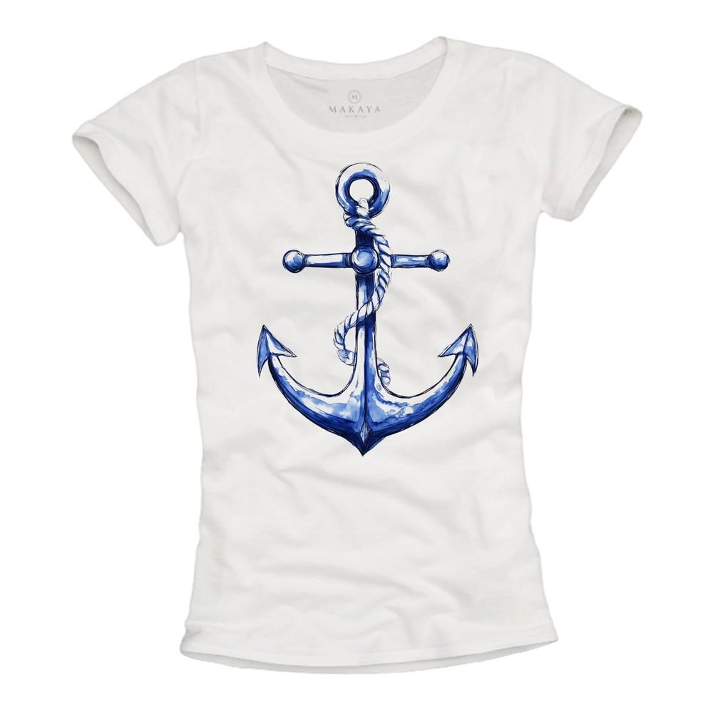 

Trendy Fashion Anchor Shirts for Women/Women/Girls Anchor Motif Summer Top Unisex T-Shirt XXXL
